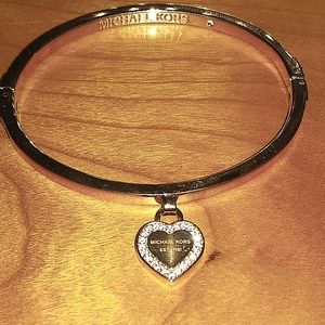 Stunning Michael Kors Bangle Bracelet with a Heart Charm